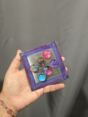 Handmade Colorful Glass Magnets- Set Of 6